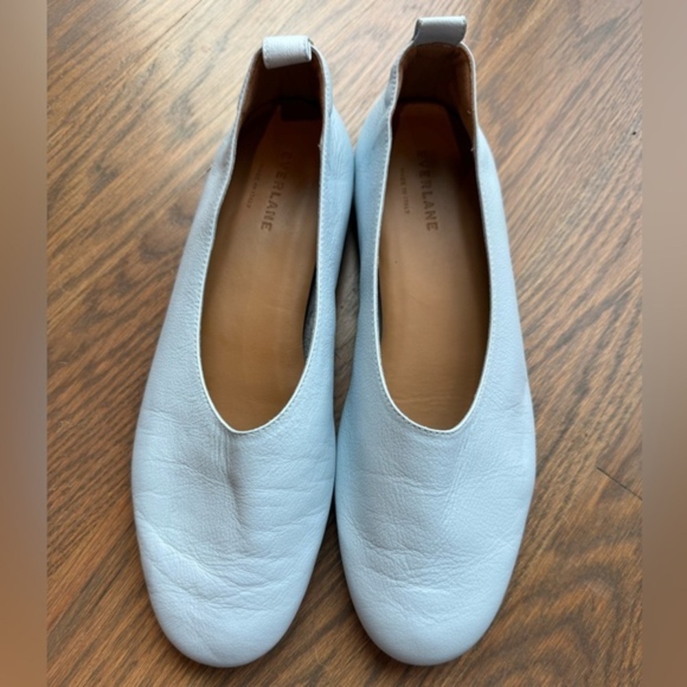 EVERLANE • leather light blue BALLET SHOES size 9.5 9 1/2